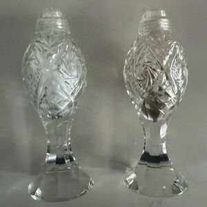 Vintage Crystal Salt & Pepper Shakers 7 inch formal dinner holidays party class